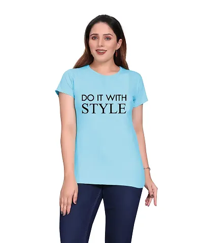 PEPP N HAGG Ladies 100% Cotton BIOWASH Half Sleeve Message Print T-Shirt |Latest | Fashion | Trendy | Stylish| Comfortable | DO IT with Style