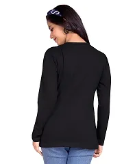 PEPP N HAGG 100% Cotton 180 GSM Ladies Full Sleeve T Shirt | Trendy | Fashion | Stylish Comfortable (Large, Black 2)-thumb3