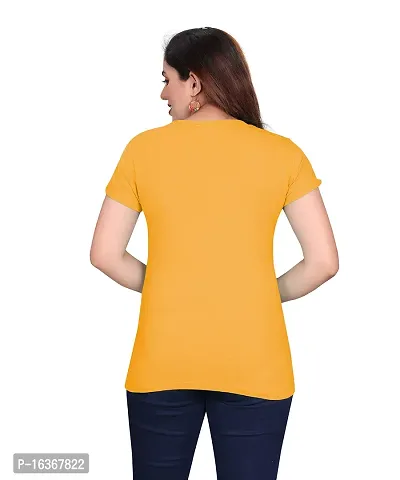 PEPP N HAGG Ladies 100% Cotton BIOWASH Half Sleeve Message Print T-Shirt |Latest | Fashion | Trendy | Stylish| Comfortable | Today I Choose Joy (Large, Musterd Yellow)-thumb3