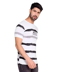 PEPP N HAGG Men's 100% Cotton Biowash White Allover Print Round Neck Half Sleeve T-Shirts | Trendy | Stylish (Large, White)-thumb2