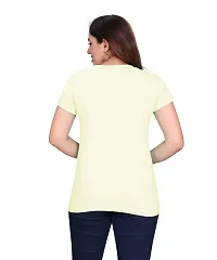 PEPP N HAGG Ladies 100% Cotton BIOWASH Half Sleeve Message Print T-Shirt |Latest | Fashion | Trendy | Stylish| Comfortable | Fun FACT (X-Large, Light Yellow)-thumb2