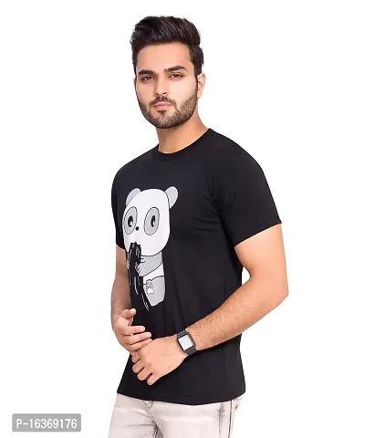 PEPP N HAGG Men's 100% Cotton Biowash Photo Print Round Neck Half Sleeve T-Shirts | Trendy | Stylish (X-Large, Bear)-thumb3