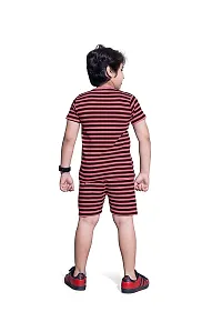 PEPP N HAGG 100% Cotton Biowash Boys All Over Striped Printed Set | Trendy | Stylish | Fashion| Good Quality (4-5 Years, PINK)-thumb3