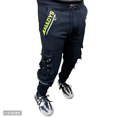 Wild Magic Stylish Men's Black Track Pants - Comfortable Athletic Trousers-thumb0