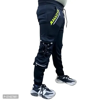Wild Magic Stylish Men's Black Track Pants - Comfortable Athletic Trousers-thumb2