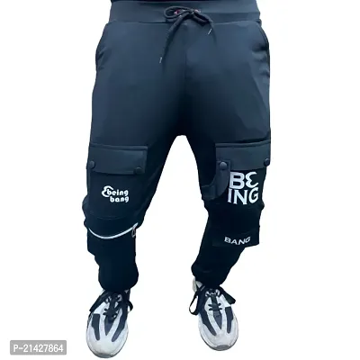 Wild Magic Stylish Men's Black Track Pants - Comfortable Athletic Trousers