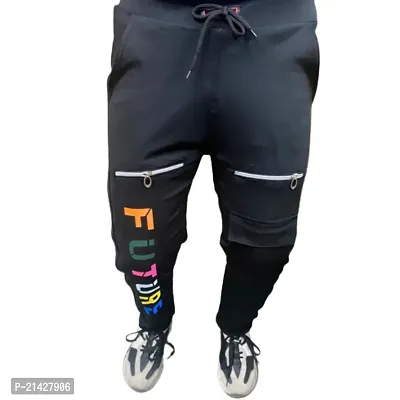 Wild Magic Men's track pants Black color Athletic trousers-thumb0