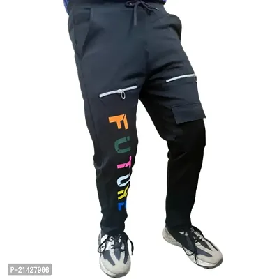 Wild Magic Men's track pants Black color Athletic trousers-thumb2