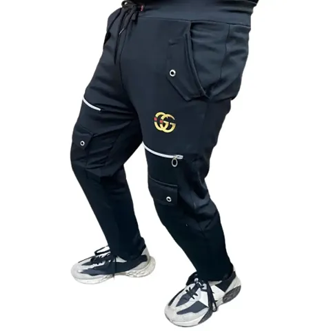 Comfortable Cotton Blend Regular Track Pants For Men 