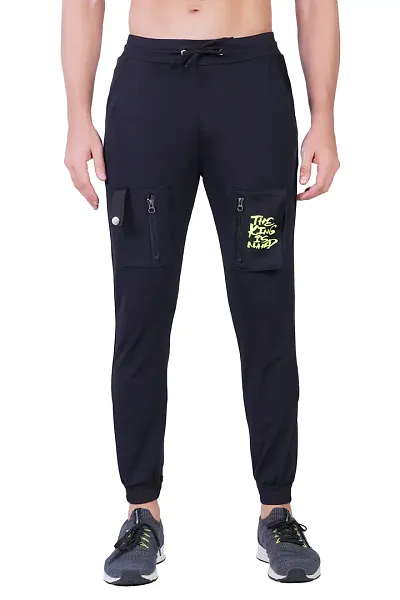 Comfortable Cotton Blend Regular Track Pants For Men 