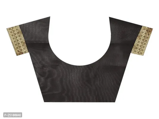 NITA CREATION Fashionista Women's Banarasi Jacquard Silk Woven Saree With Blouse Piece (Black)-thumb4