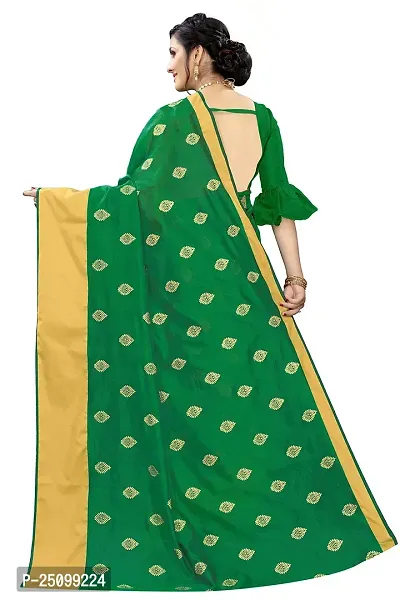 NITA CREATION Elegant Women's Art Silk Woven Saree With Blouse Piece(Ragini Woven Sarees_Green)-thumb3