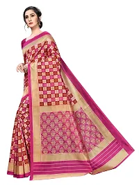 NITA CREATION Women's Art Silk Printed Woven Saree With Blouse Piece (Small Checks Print_Pink)-thumb1