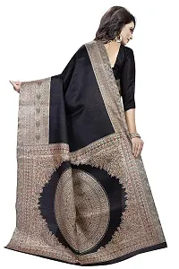 NITA CREATION Kalamkari Woven Saree For Women With Blouse Piece Printed Khadi Silk Material (Black)-thumb2