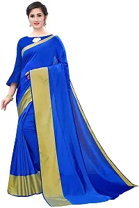 NITA CREATION Elegant Women's Cotton Silk Woven Saree With Blouse Piece(Monika Woven Sarees_Blue)-thumb1