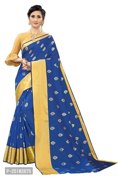 NITA CREATION Elegant Women's Art Silk Woven Saree With Blouse Piece(Kundan Woven Sarees_Blue)