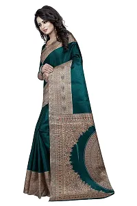 NITA CREATION Kalamkari Woven Saree For Women With Blouse Piece Printed Khadi Silk Material (Green)-thumb1