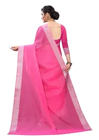 NITA CREATION Women's Woven Cotton Silk Woven Saree With Blouse Piece (Pink)-thumb2