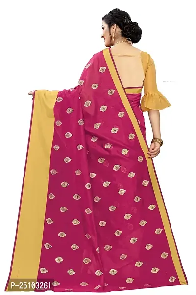 NITA CREATION Elegant Women's Art Silk Woven Saree With Blouse Piece(Kundan Woven Sarees_Pink)-thumb3