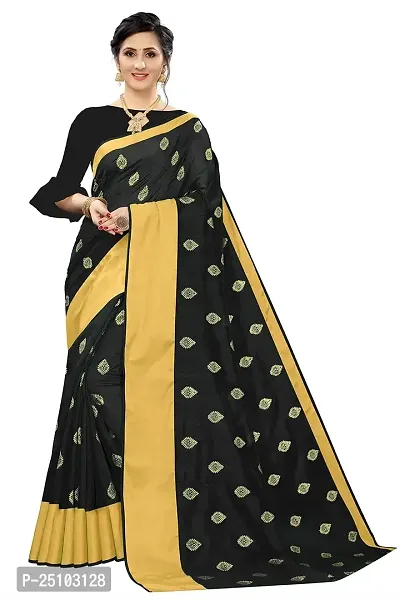 NITA CREATION Elegant Women's Art Silk Woven Saree With Blouse Piece(Ragini Woven Sarees_Black)-thumb0