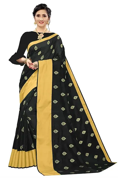 NITA CREATION Elegant Women's Art Silk Woven Saree With Blouse Piece(Ragini Woven Sarees_Black)
