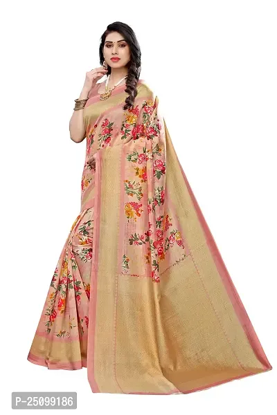 NITA CREATION Beautiful Silk Woven Saree With Blouse Piece (Peach Pink)-thumb2