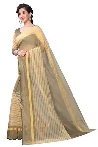 NITA CREATION Women's Woven Cotton Silk Woven Saree With Blouse Piece (Chiku Brown)-thumb1