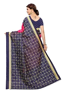 NITA CREATION Women's Art Silk Woven Saree With Blouse Piece (Bandhani Checks_Navy Pink)-thumb3