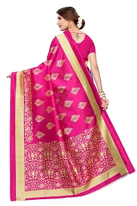 NITA CREATION Women's Art Silk Printed Woven Saree With Blouse Piece (Pink)-thumb3