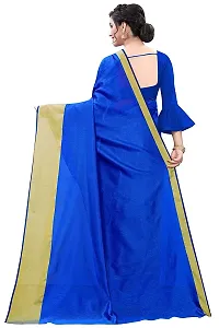 NITA CREATION Elegant Women's Cotton Silk Woven Saree With Blouse Piece(Monika Woven Sarees_Blue)-thumb2