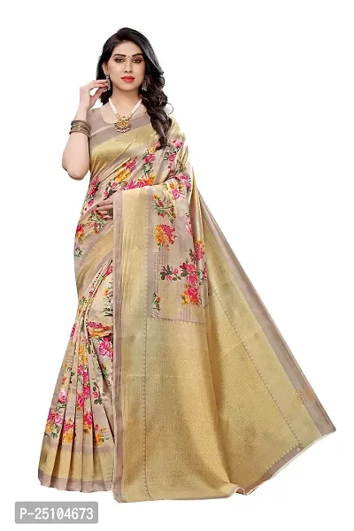 NITA CREATION Beautiful Silk Woven Saree With Blouse Piece (Coffee Brown)