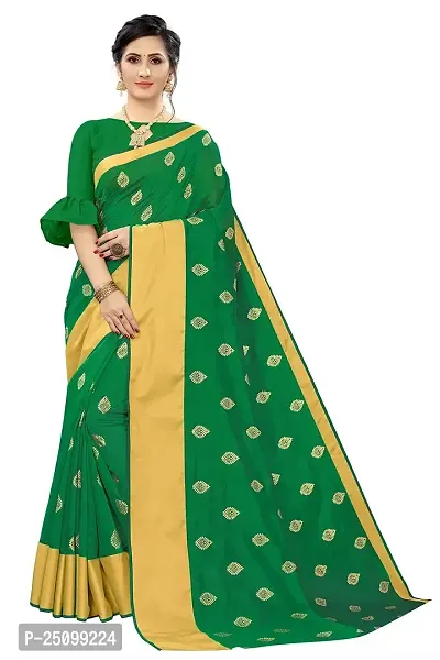 NITA CREATION Elegant Women's Art Silk Woven Saree With Blouse Piece(Ragini Woven Sarees_Green)-thumb0