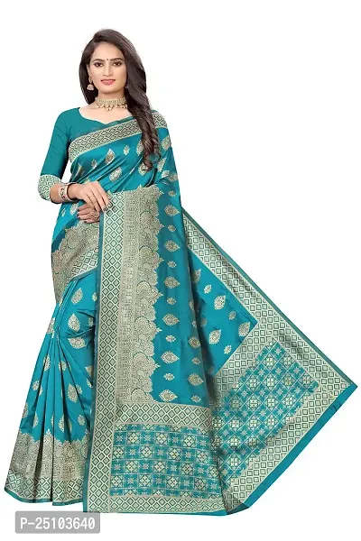 NITA CREATION Fashionista Women's Banarasi Jacquard Silk Woven Saree With Blouse Piece (Rama Green)