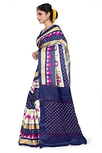 NITA CREATION Women Ethnic Wear Khadi Silk Woven Saree With Blouse Piece (Zigzag_Navy Blue)-thumb2