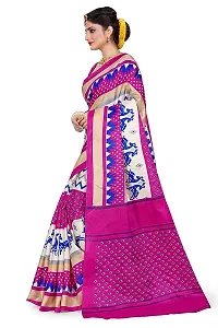 NITA CREATION Women Ethnic Wear Khadi Silk Woven Saree With Blouse Piece (Zigzag_Rani Pink)-thumb1