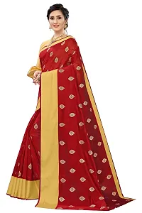 NITA CREATION Elegant Women's Art Silk Woven Saree With Blouse Piece(Kundan Woven Sarees_Red)-thumb1