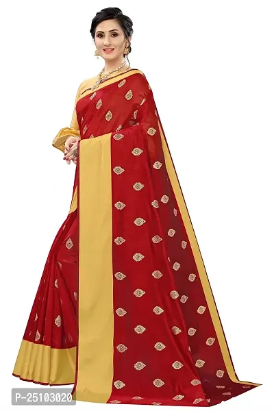 NITA CREATION Elegant Women's Art Silk Woven Saree With Blouse Piece(Kundan Woven Sarees_Red)-thumb2