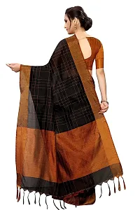 NITA CREATION Women's Fancy Vivam Woven Saree With Blouse Piece (Black)-thumb2