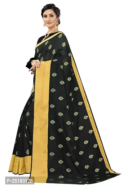 NITA CREATION Elegant Women's Art Silk Woven Saree With Blouse Piece(Ragini Woven Sarees_Black)-thumb2