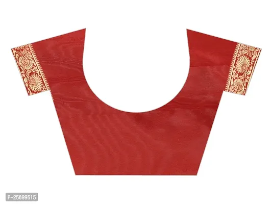 NITA CREATION Fashionista Women's Banarasi Jacquard Silk Woven Saree With Blouse Piece (Red)-thumb4