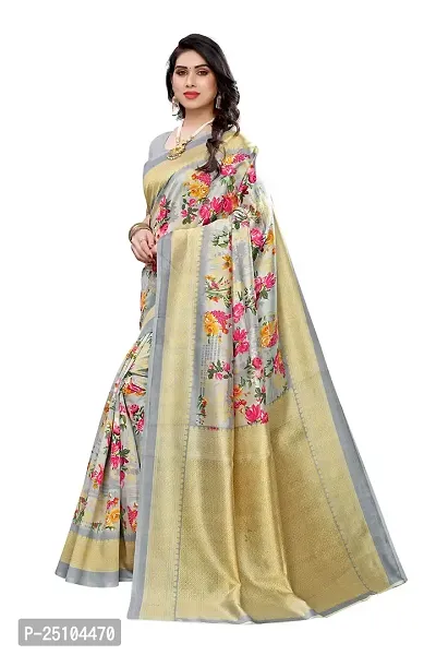 NITA CREATION Beautiful Silk Woven Saree With Blouse Piece (Grey)-thumb2