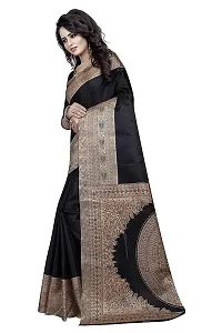 NITA CREATION Kalamkari Woven Saree For Women With Blouse Piece Printed Khadi Silk Material (Black)-thumb1