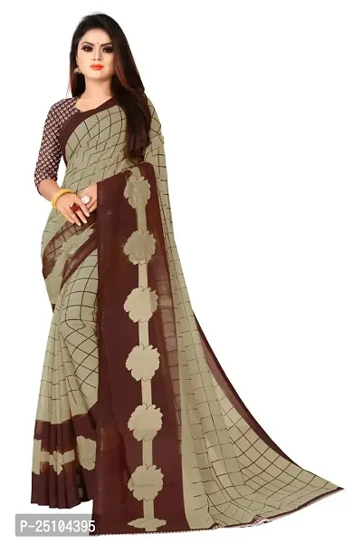 NITA CREATION Women's Georgette Woven Saree With Blouse Piece (Pavitra Woven Sarees_Coffee Brown)