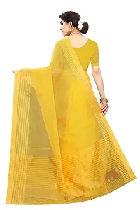 NITA CREATION Women's Beautiful Cotton Silk Woven Saree With Blouse Piece(Nirali Woven Sarees_Yellow)-thumb3