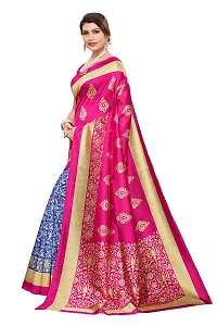 NITA CREATION Women's Art Silk Printed Woven Saree With Blouse Piece (Pink)-thumb1