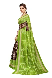 NITA CREATION Women's Art Silk Woven Saree With Blouse Piece (Bandhani Checks_Parrot Coffee Brown)-thumb1