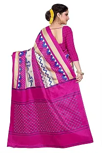 NITA CREATION Women Ethnic Wear Khadi Silk Woven Saree With Blouse Piece (Zigzag_Rani Pink)-thumb2