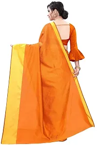 NITA CREATION Elegant Women's Cotton Silk Woven Saree With Blouse Piece(Monika Woven Sarees_Orange)-thumb3