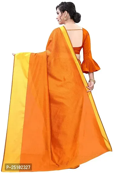 NITA CREATION Elegant Women's Cotton Silk Woven Saree With Blouse Piece(Monika Woven Sarees_Orange)-thumb4