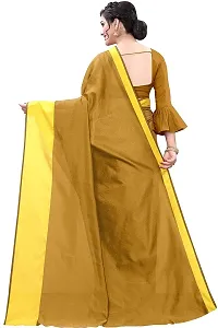 NITA CREATION Elegant Women's Cotton Silk Woven Saree With Blouse Piece(Monika Woven Sarees_Mustard Yellow)-thumb2